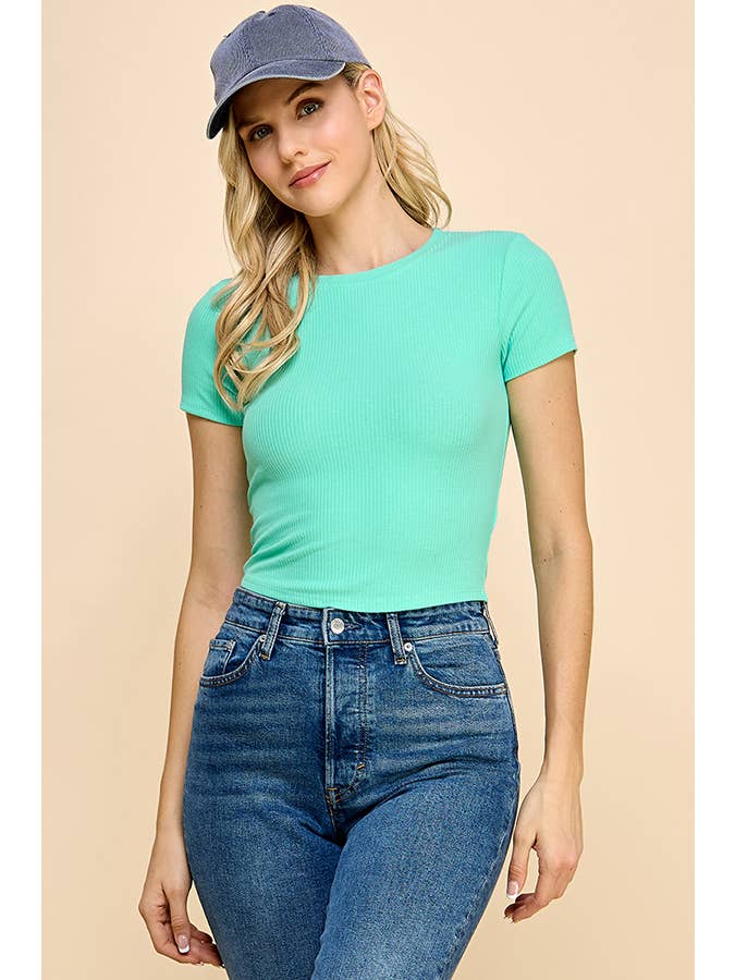 Heart & Hips - Wholesale Knit Top - Women's - RT52692 - CREW NECK SHORT SLEEVE TOP13