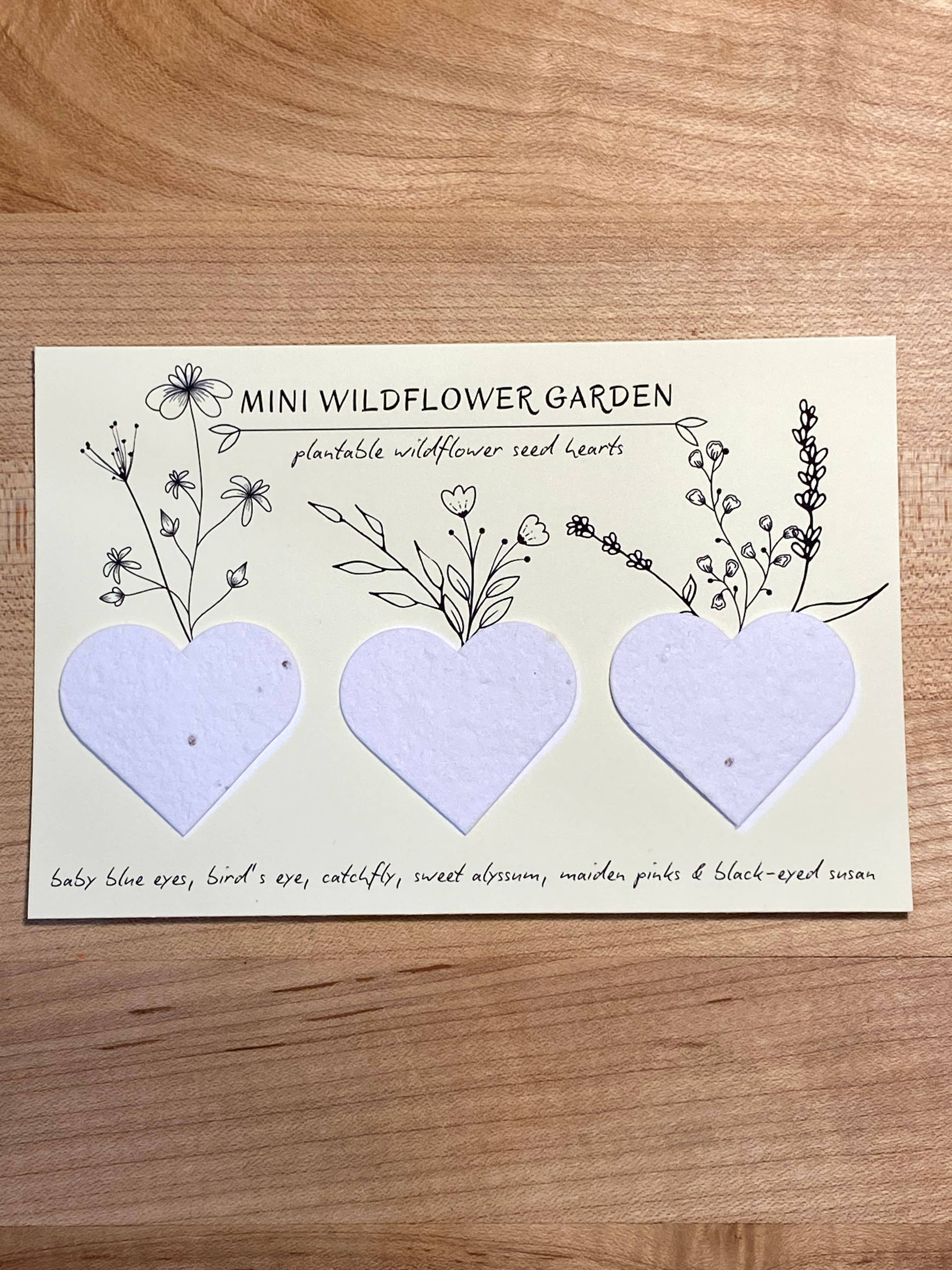 The Raven’s Edge Studio - Wholesale Party Favor - Plantable Party Favor | Yellow Mini Wildflower Garden Hearts