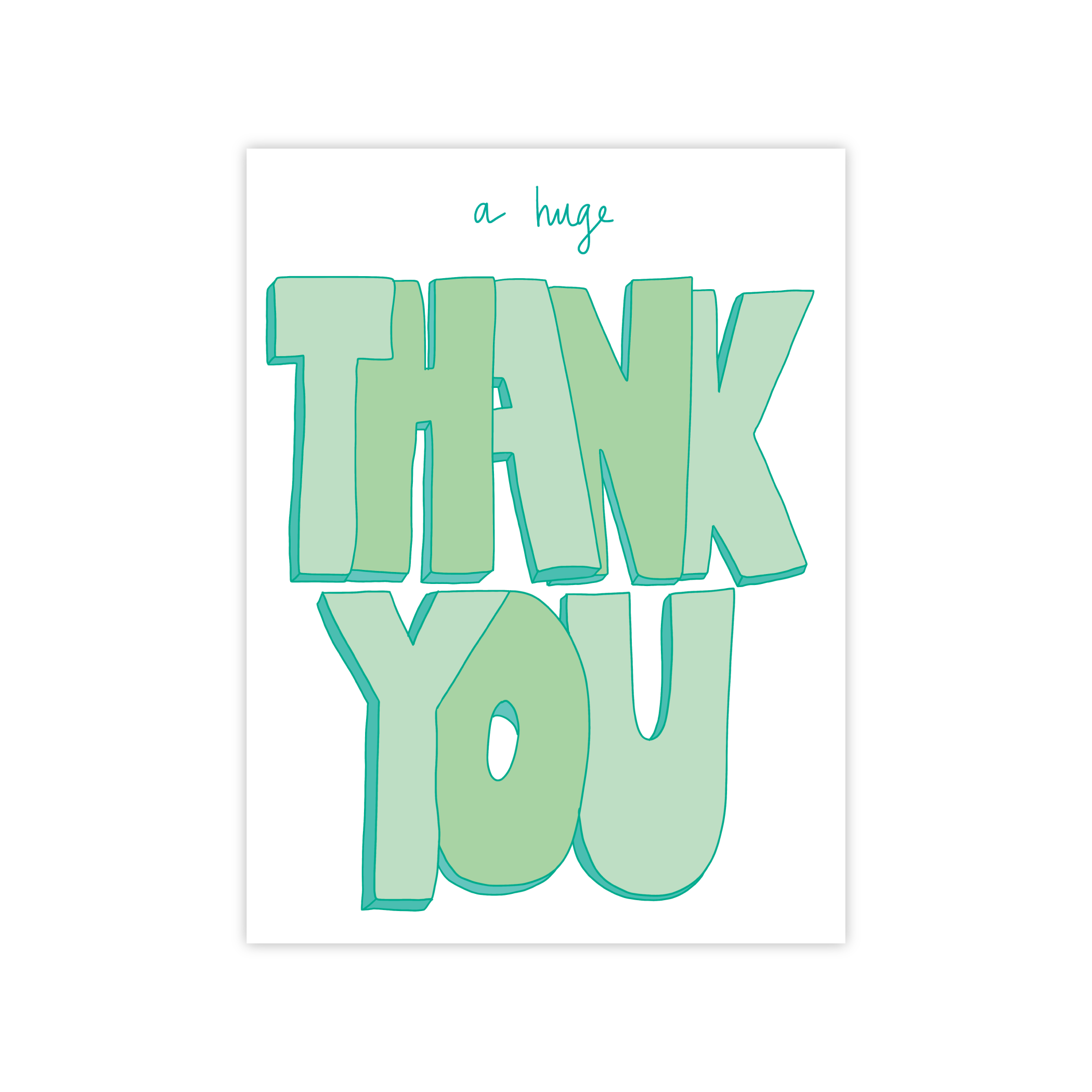 Lemon Lines - Wholesale Thank You Card - Huge Thank You (various colors)2