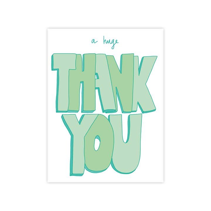 Lemon Lines - Wholesale Thank You Card - Huge Thank You (various colors)2