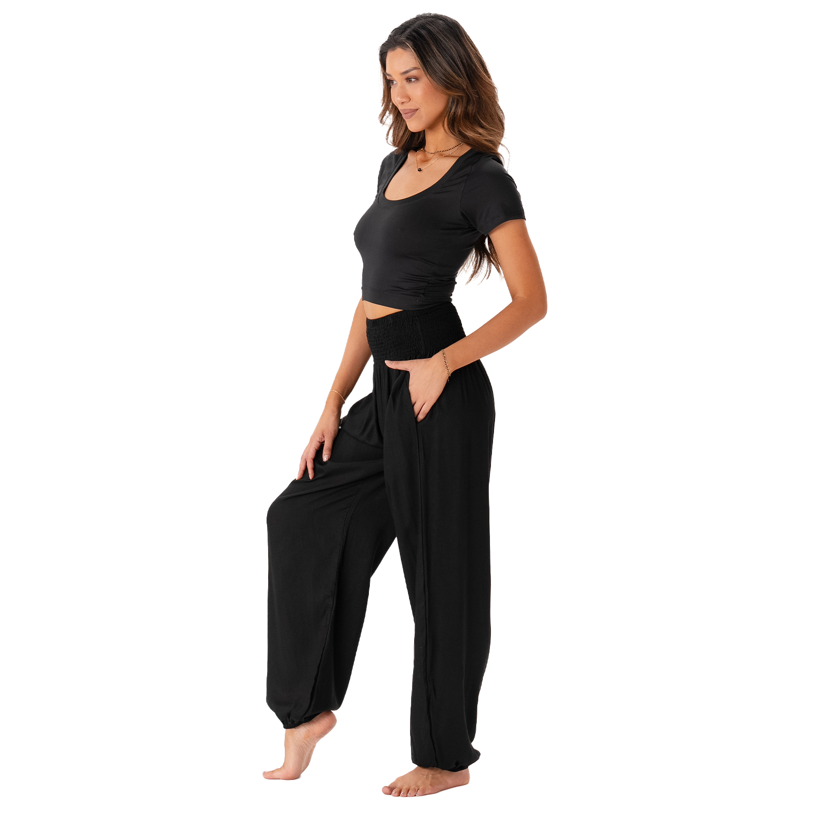 Lotus and Luna - Wholesale Pants - Women's - *BEST SELLER* Black Harem Pants with Pockets7