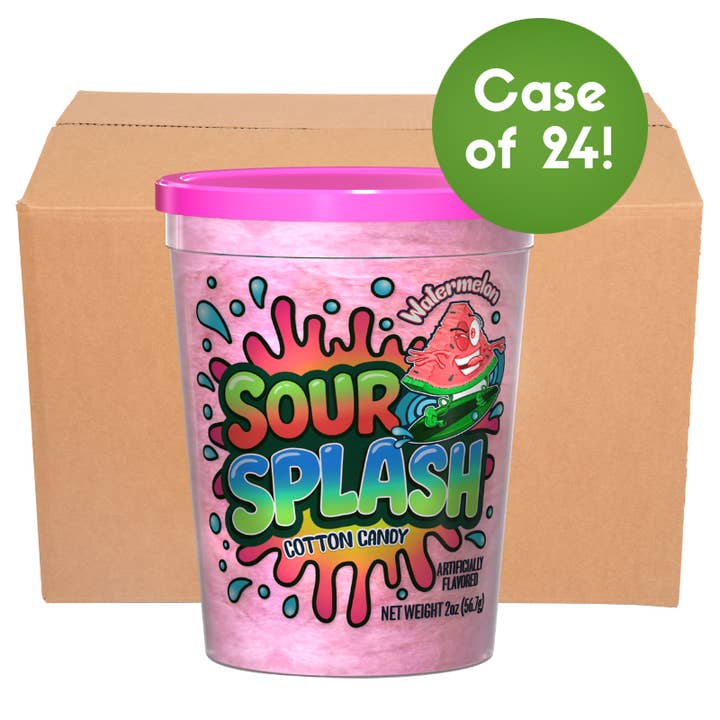 Sour Splash Cotton Candy - Watermelon Flavor for wholesale by Santa Cruz Fun Foods