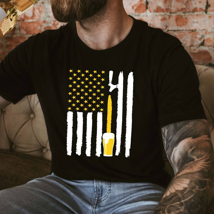 Beer Flag Sights Ink Graphic Tee for wholesale by Sights Ink