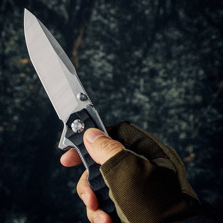 Shokunin USA - Wholesale Pocket Knife/Holder - Venture D2 Carbon Steel Pocket Knife With Clip & G10 Handle