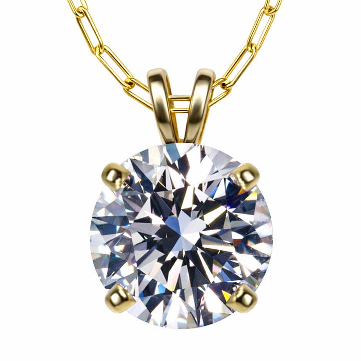 Collier Pendentif Solitaire Diamant 1 Carat VS en Or 14k de Laboratoire pour la vente par Geneve Diamond