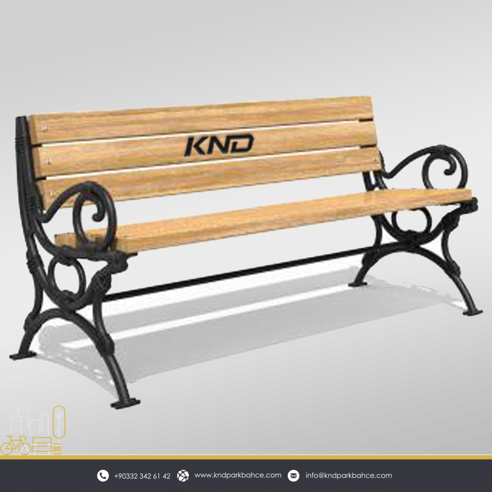 Deholzwart GmbH - Vente Chaise d'extérieur - Banc de jardin en bois et fonte, brun, design britannique classique3