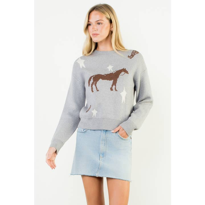 Horse And Star Knit Sweater for wholesale by THML