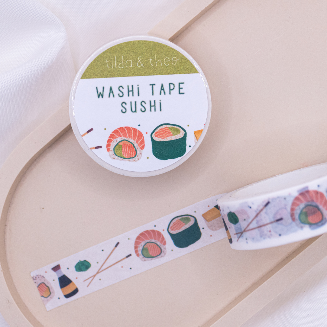 Tilda&Theo - Wholesale Washi Tape - Washi Tape Sushi/Nigiri - Masking Tape Japan1