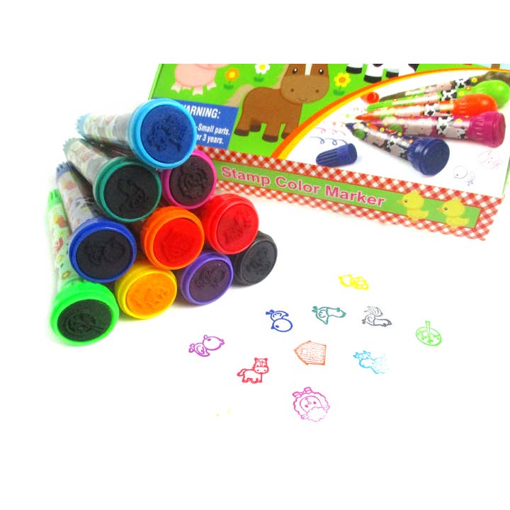 Tiny Mills - Wholesale Markers - Kids & Baby - Farm Animals Barnyard Animals Stamp Marker Set - Set of 10 1