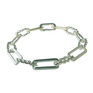 Pulseira de corrente banhada a prata por atacado de Beadsworld