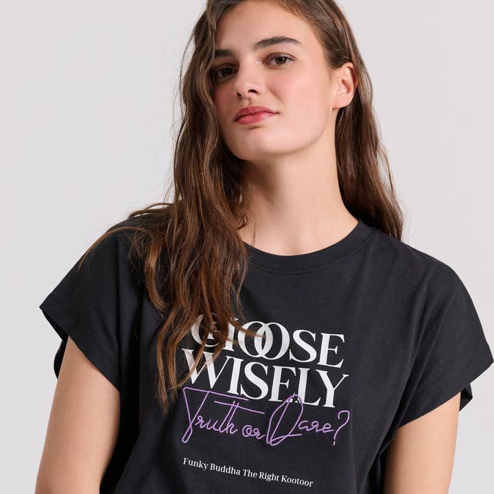 Women'S T-Shirt With Pop Art Print On The Back for wholesale by Funky Buddha