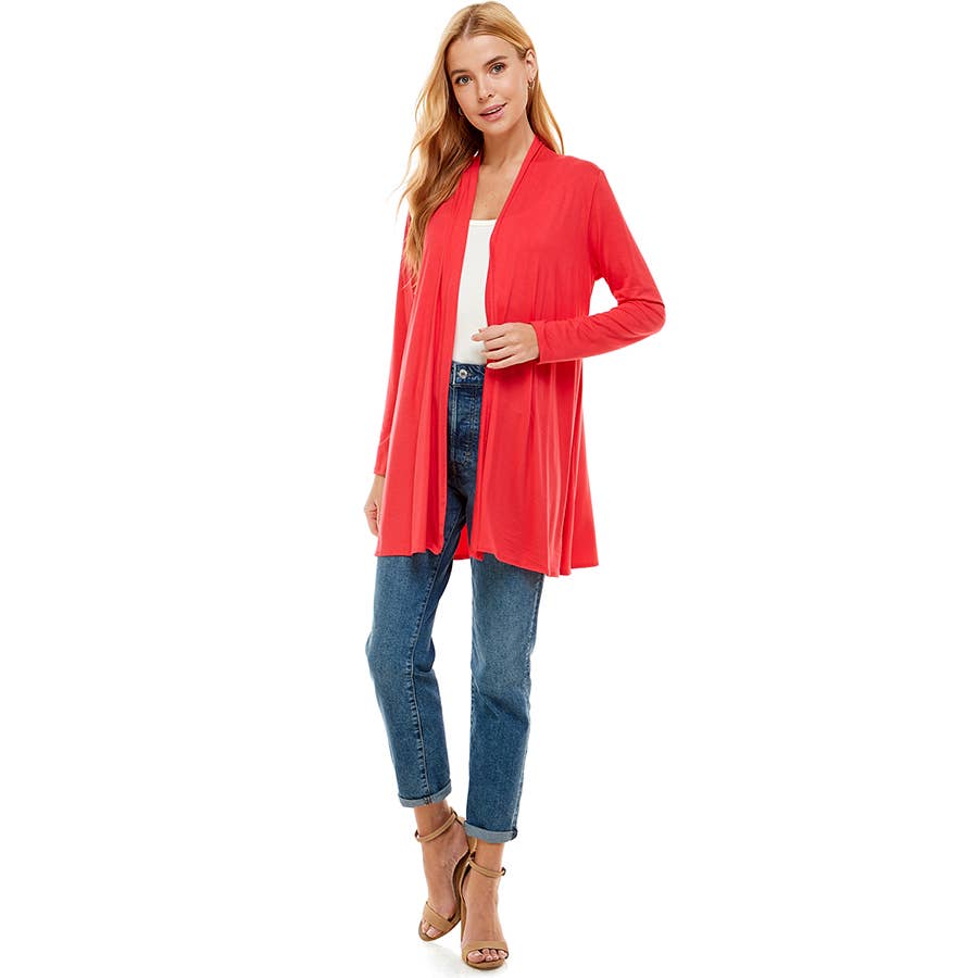 Azules Clothing - Venta al por mayor Cárdigan - Mujer - Cárdigan drapeado de manga larga con parte delantera abierta59