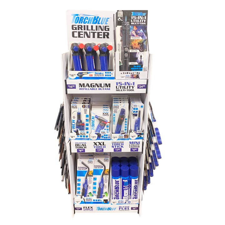 Novelty Brands - Wholesale Retailer Display - Food & Drink - Torch Blue Grilling Center Assortment 71PC Floor Display1