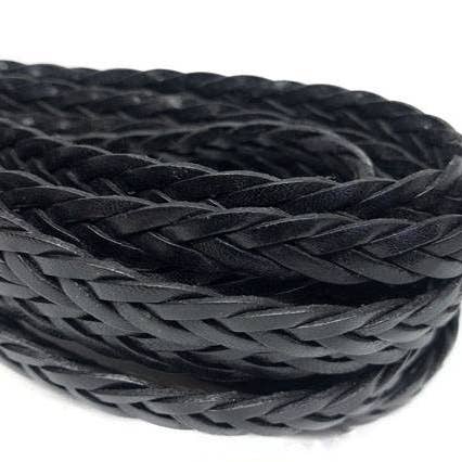 cordón de cuero trenzado en V - 9 mm - Negro para venta al por mayor de Sun Enterprises B.V.