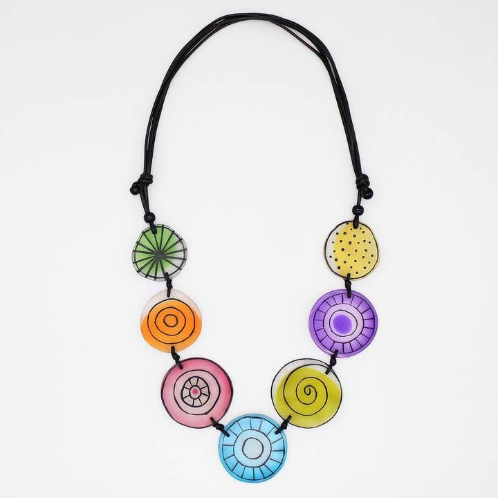 Artful Lines Multi Color Necklace for wholesale by Sylca Designs