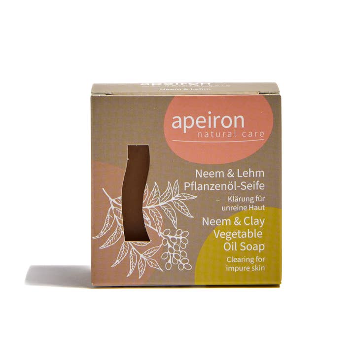 Spa Vivent - Venta al por mayor Pastilla de jabón - Jabón de aceite vegetal Apeiron Neem & Clay 100 g