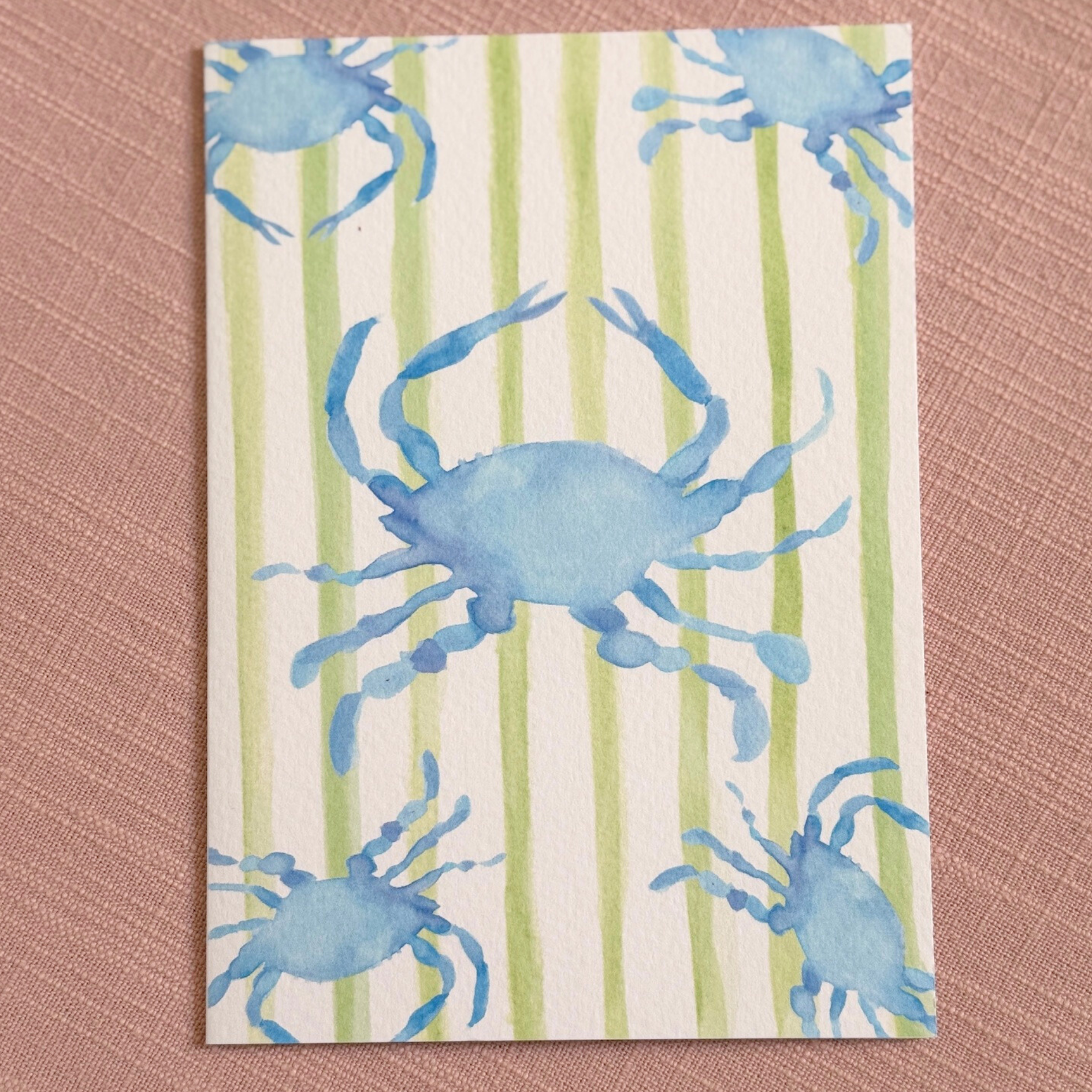 Dear You Paperie – wholesale Everyday greeting card – SHELLABRATE COASTAL STRIPEY CRAB CARD1