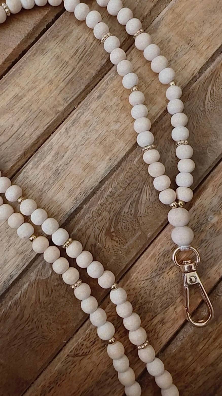 Modern Marlowe - Wholesale Lanyard - Women's - Alice Wood Bead Lanyard 0