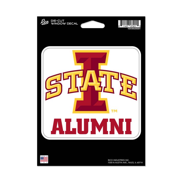 Rico Industries - Wholesale Car Decorative Charm - Unisex - NCAA Iowa State Cyclones Alumni Medium Die Cut Decal0