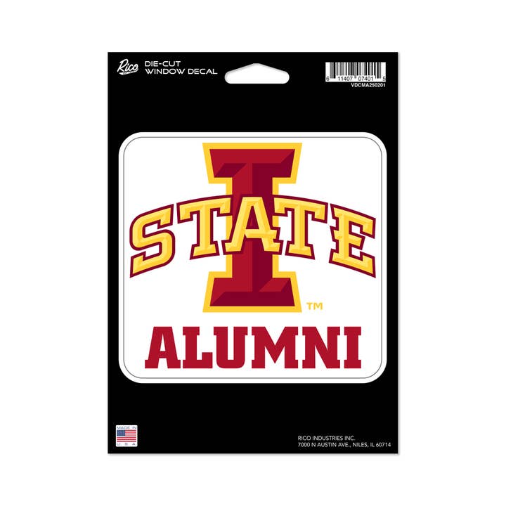 Rico Industries - Wholesale Car Decorative Charm - Unisex - NCAA Iowa State Cyclones Alumni Medium Die Cut Decal