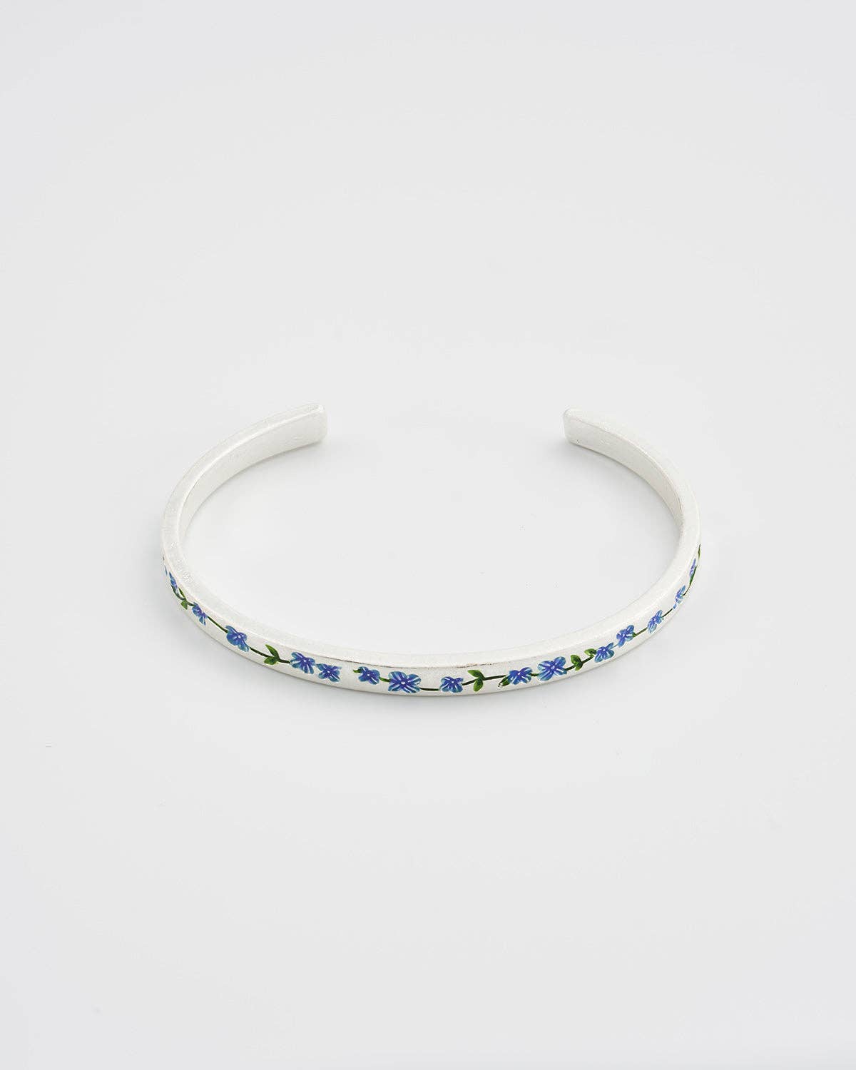 Fable England - Wholesale Cuff Bracelet - Forget Me Not Silver Bangle2