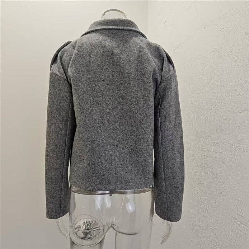 UZ Wholesale Store - Wholesale Coat - Women's - Fashionable Solid Color Woolen Short Coat6