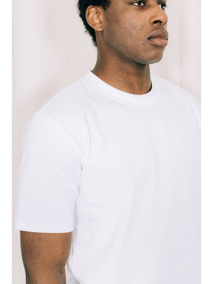 paname collections - Vendita all'ingrosso Maglietta - Uomo - T-shirt boxy 240g - cotone biologico - bianca
