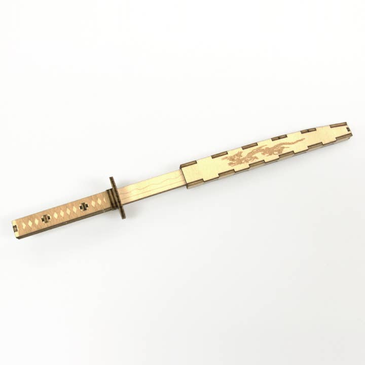 Magnote - Wholesale Puzzle - Adult - wa-gu-mi Katana Samurai Warrior Sword Wooden 3D Puzzle Kit