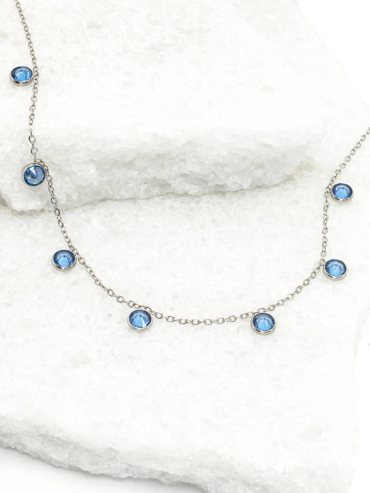 Guiding Lights Necklace in Silver & Blue for wholesale by Starfish Project, Inc