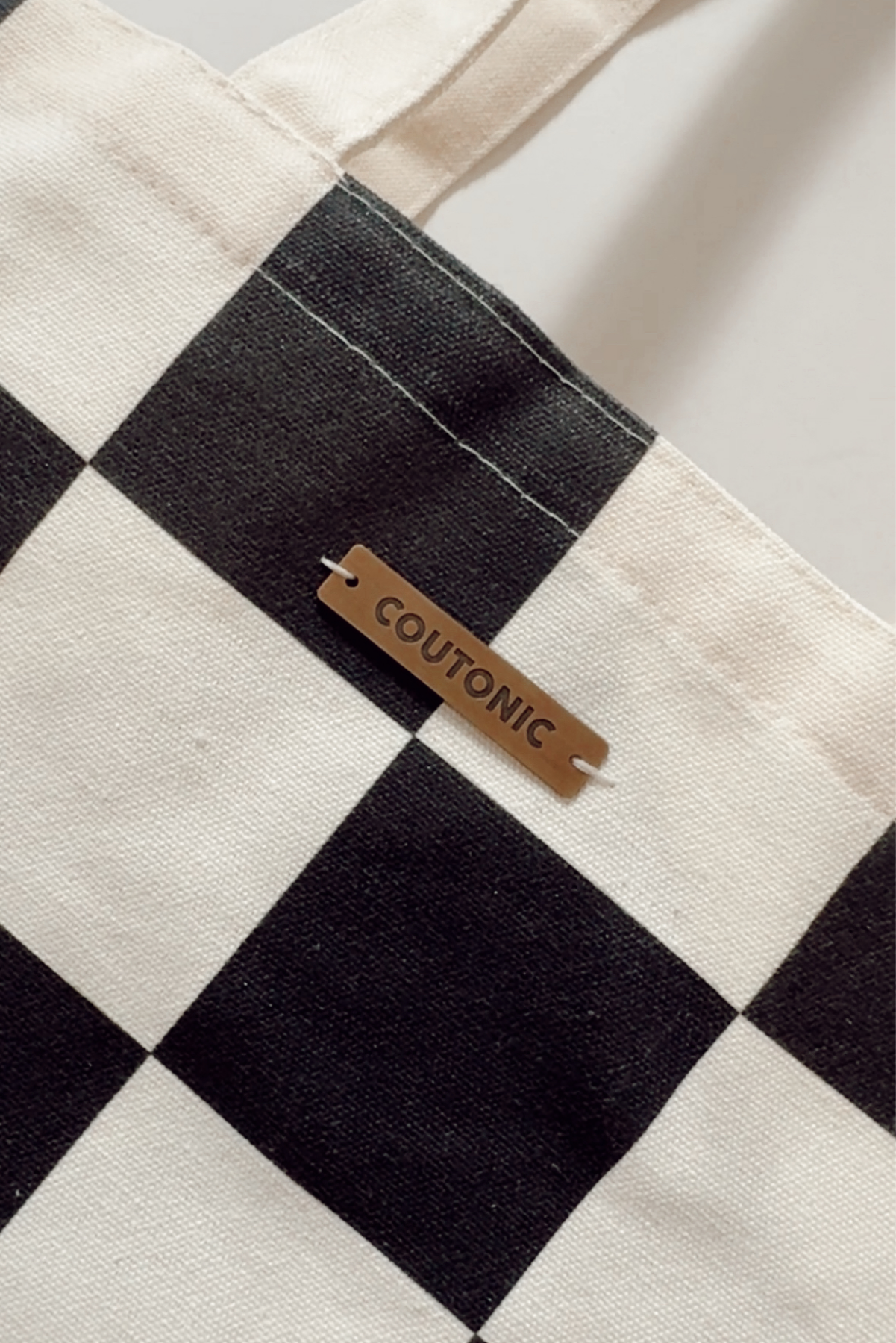 COUTONIC - Wholesale Tote Bag - Women's - Organic Cotton Black Sands Checker Tote 2.04