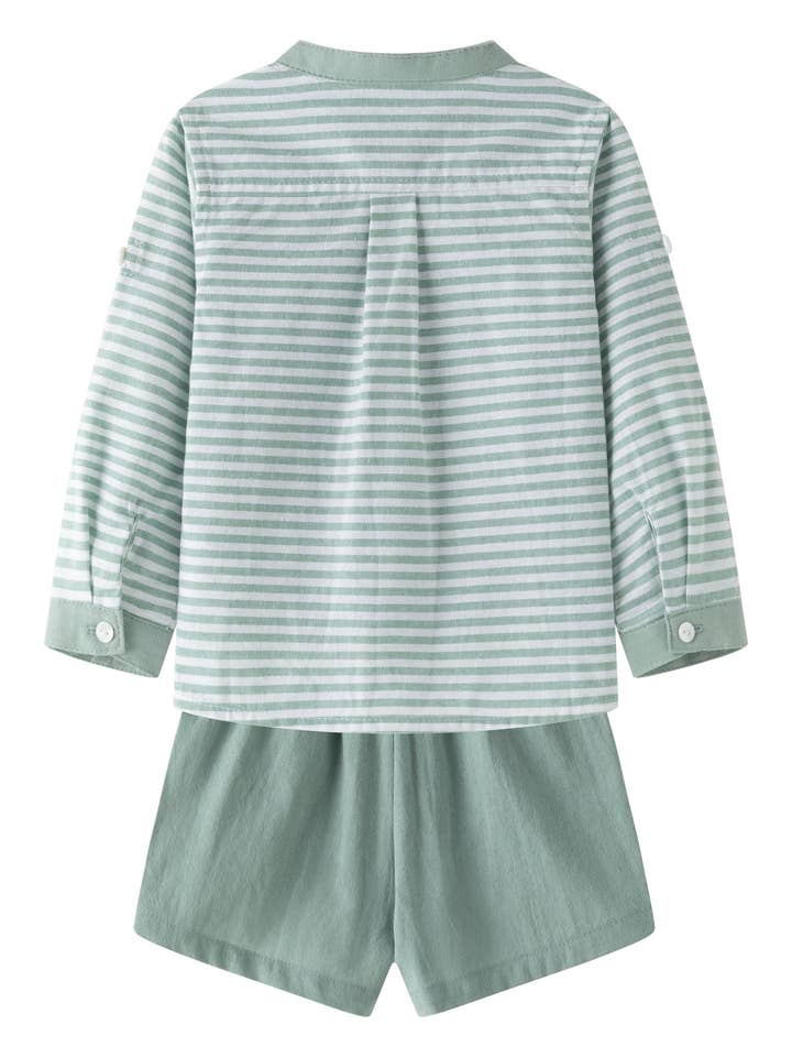 Babyset gestreept overhemd en broek BBV96053 voor wholesale door Newness Kids