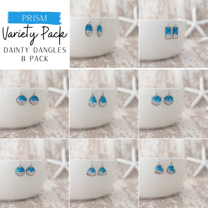 Sandy Beaches Shop – Engroshandel Hængeøreringe og creoløreringe – Delikat Dingle Variety Pack med 8 | Tilpasset Sand2