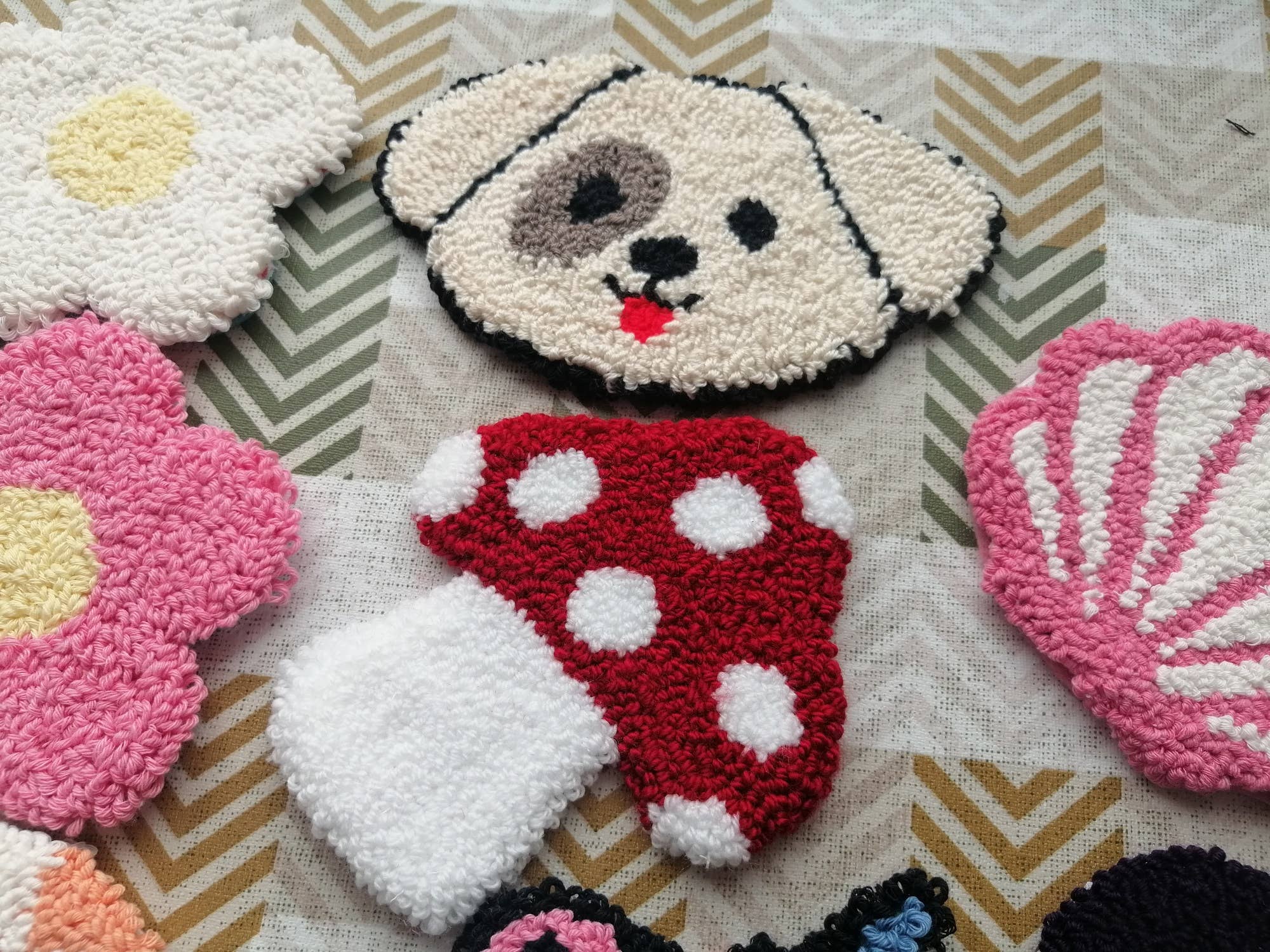 despinacrafting - Vente Sous-verre - Sous-verre tufté, sous-verre à café Punch Needle1