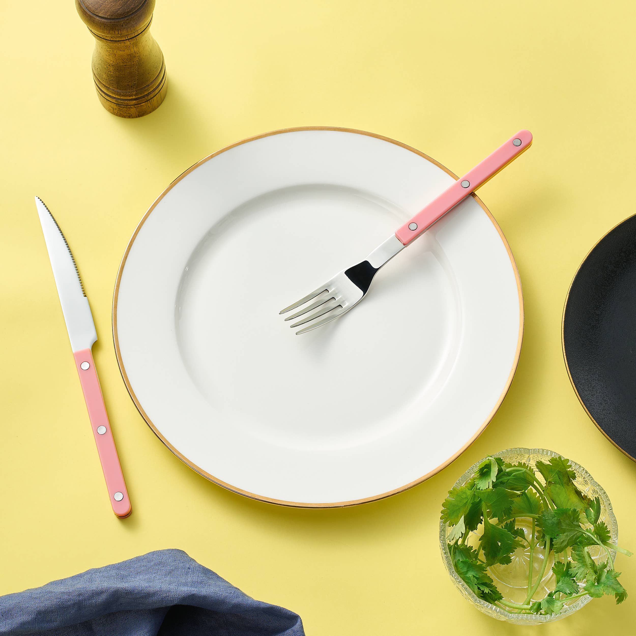 The Wine Savant /  Khen Glassware – Conjunto de talheres por atacado – Conjunto de Talheres de 20 Peças - Cor Rosa Blush Conjunto de Talheres Francês3