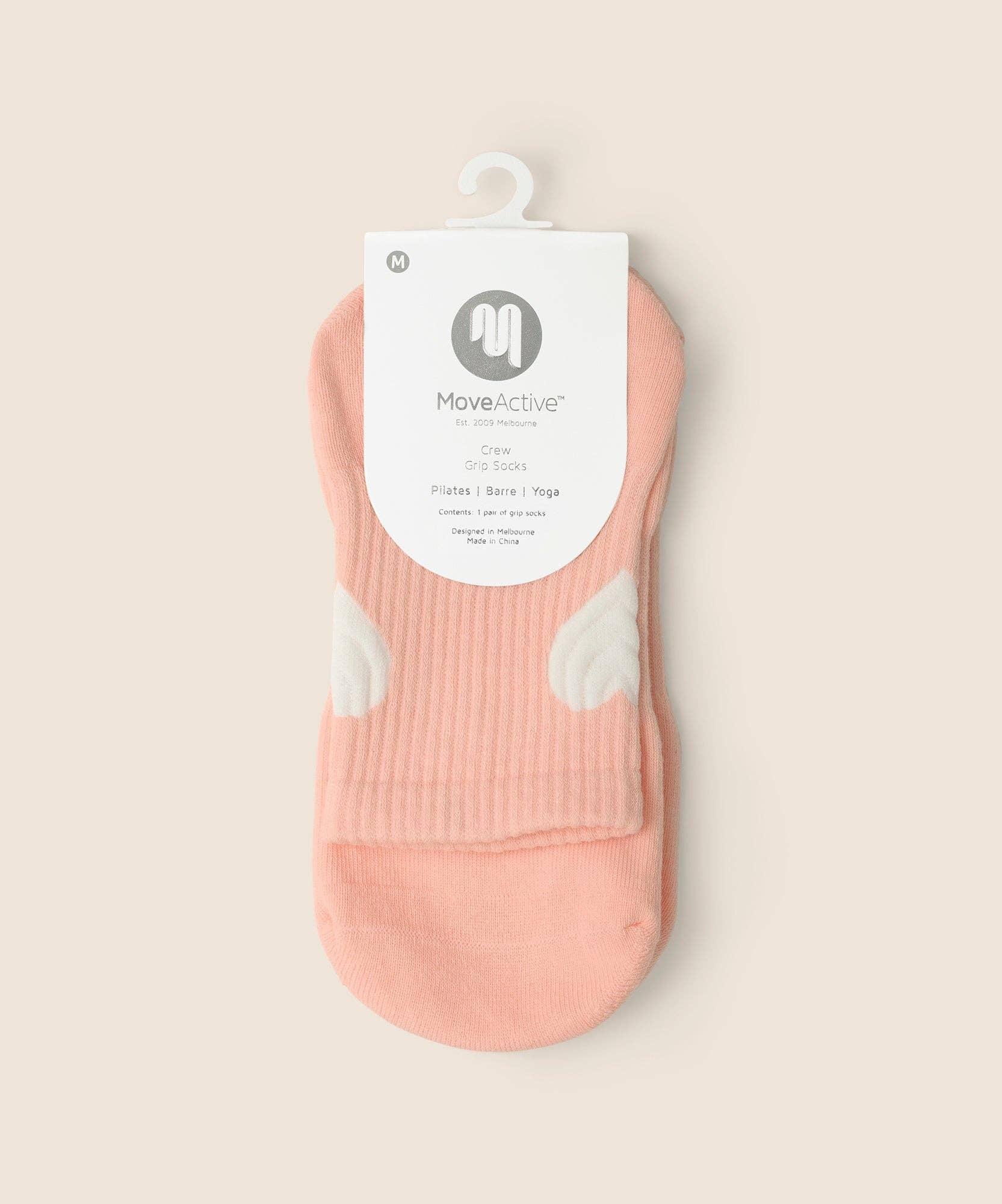 MoveActive - Wholesale Socks - Women's - Crew Non Slip Grip Socks - Strawberry Heart4