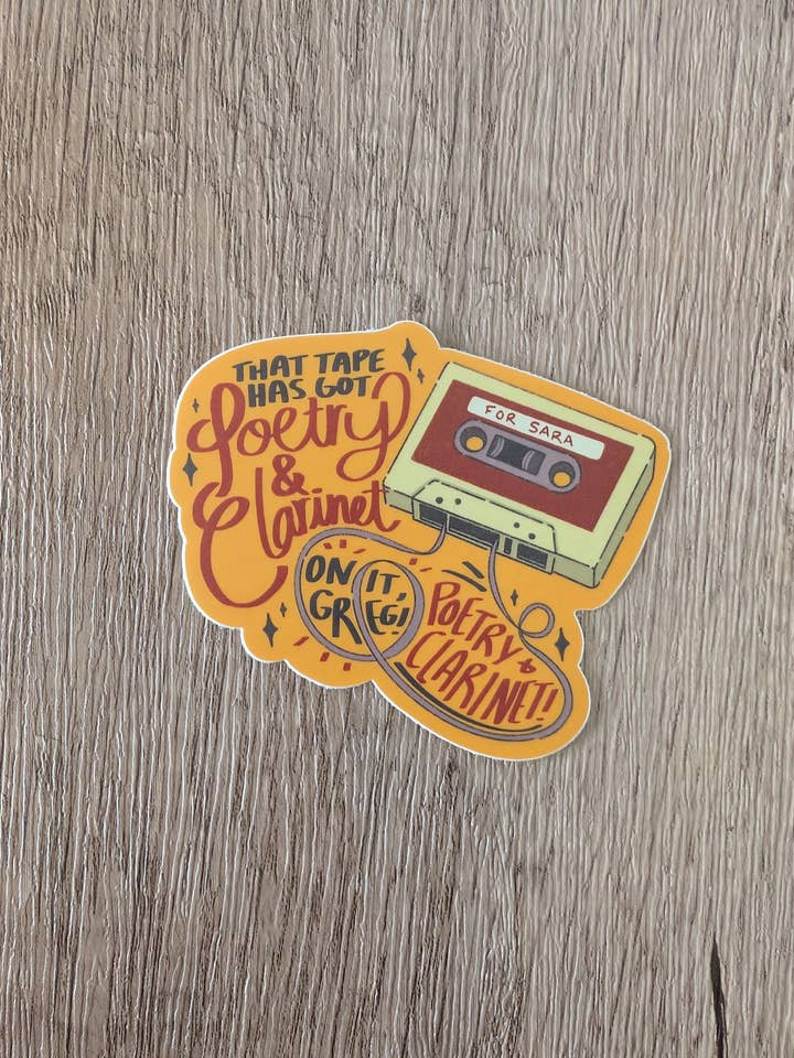 Poetry & Clarinet - Over the Garden Wall OTGW Vinyl Sticker for wholesale by Sadsquatch