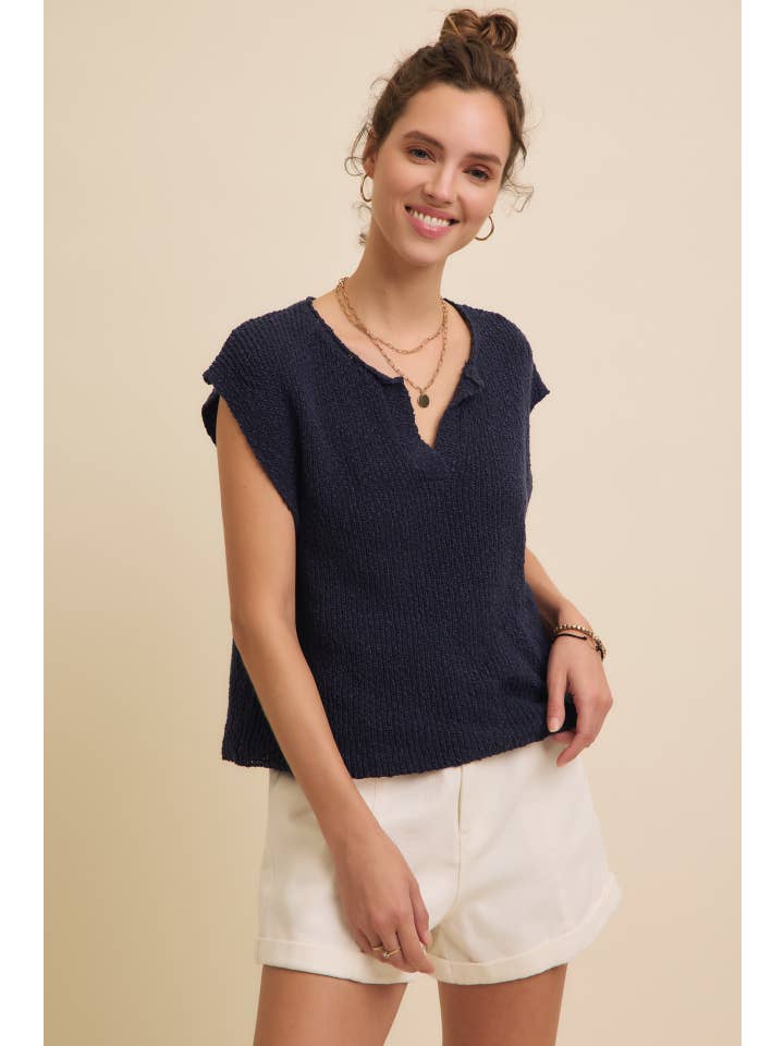 in february - Wholesale Knit Sweater - Women's - SLUB SWEATER TOP IN A RELAXED FIT WITH DOLMAN SLVS
