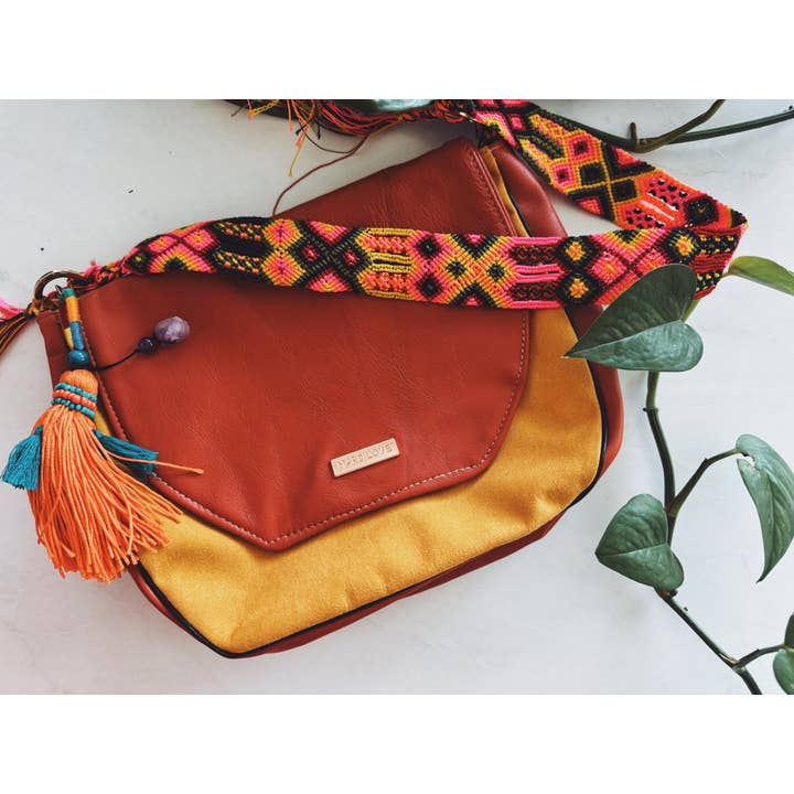 Pura Vida - Wholesale Crossbody Bag - Women's - Leather Mexican Colorful purse 8x10 in | clutch purse 1