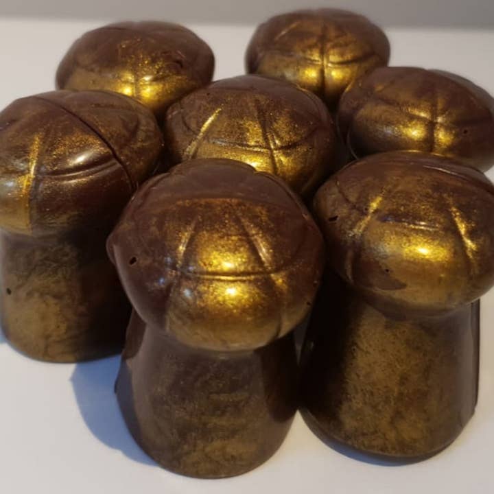 Chocolate champagne corks & crispy praline for wholesale by Les Douceurs de Louis