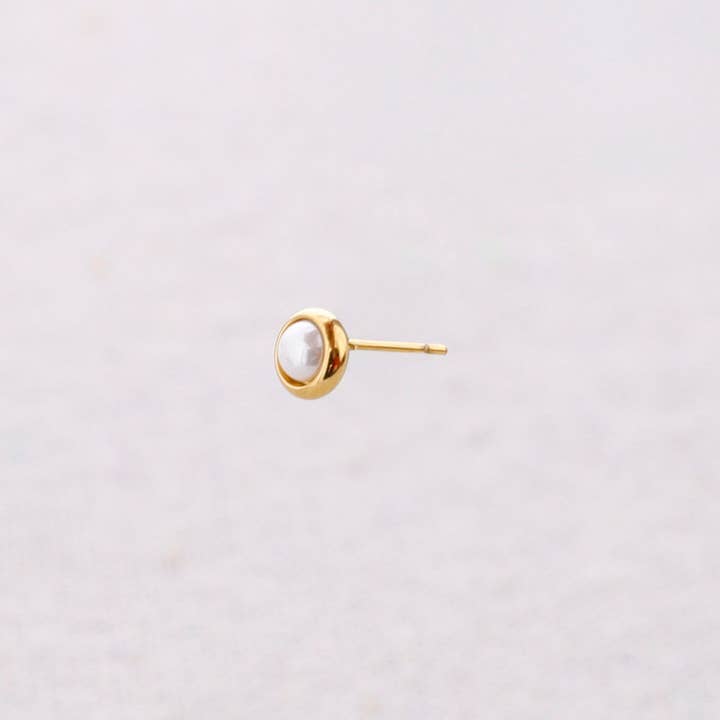 Steel Pressure Earrings with Imitation Pearl Ring for wholesale by Sonata