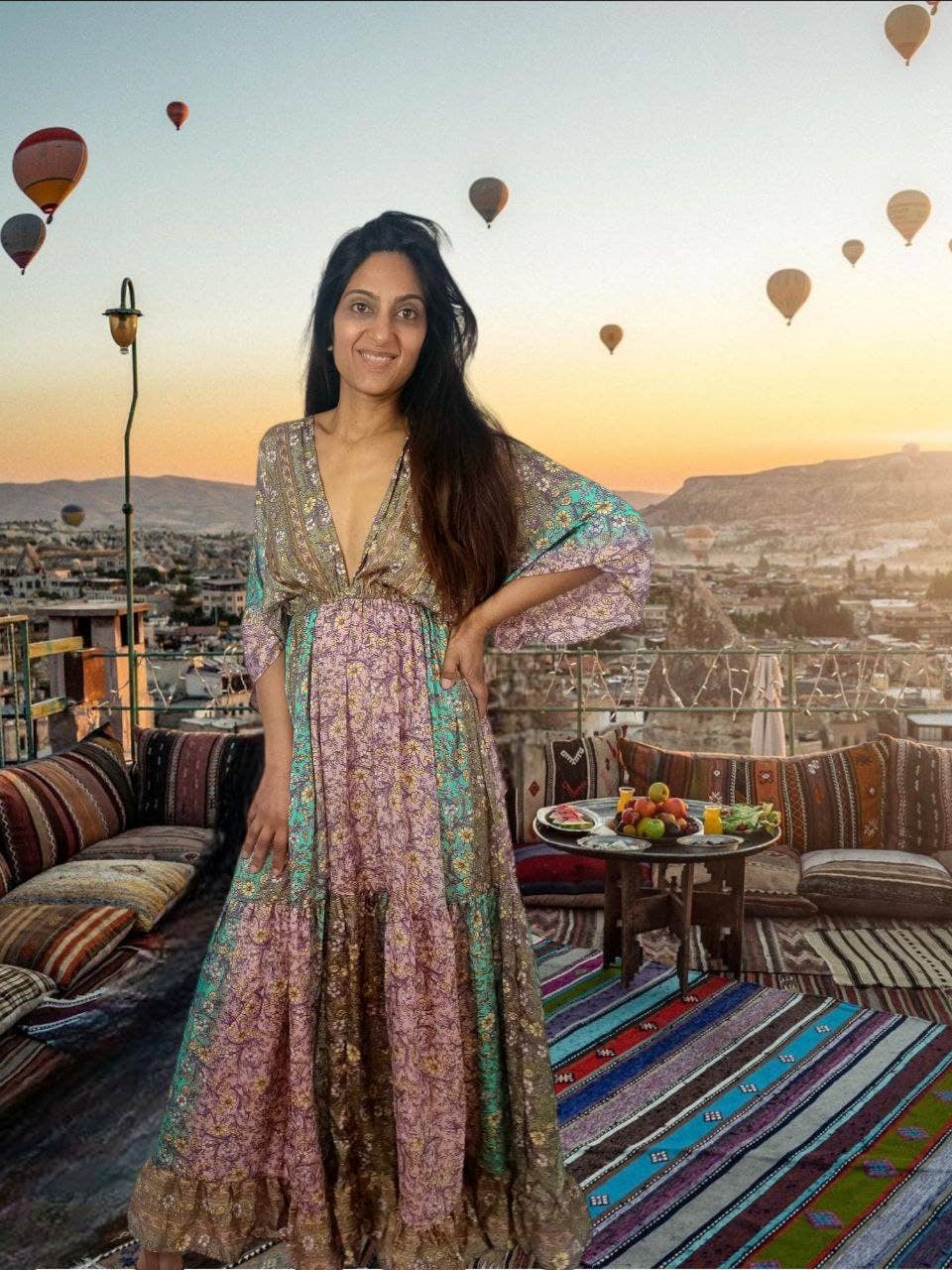 Nola by bijusol – Großhandel Kleid – Damen – Seidenkleid Nola – Exklusive Seidenkollektion aus Indien, Frühling/Sommer1