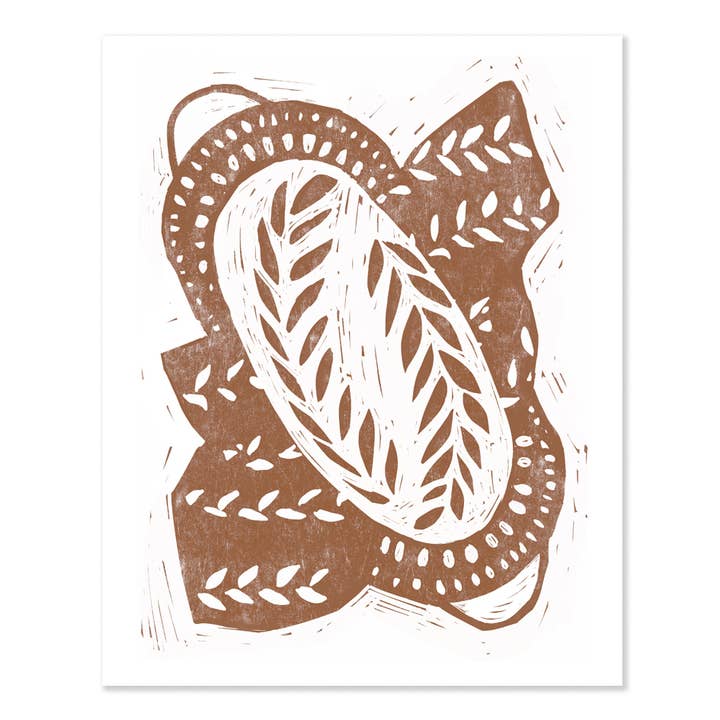 Impression artistique de cuisine généreuse de pain brun pour la vente par Heartell Press