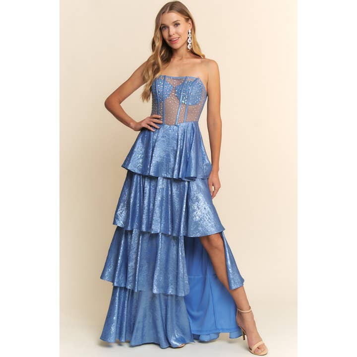 KORSETTLIVSTYCKE FLERLAGERS MAXIKLÄNNING för wholesale av Maniju