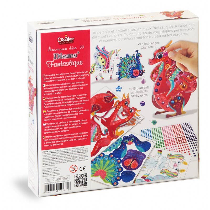 Créa Lign' - Vendita all'ingrosso Kit per lavoretti fai da te - Bambini - Animali decorativi 3D con diamanti colorati « Fantastic diams »1