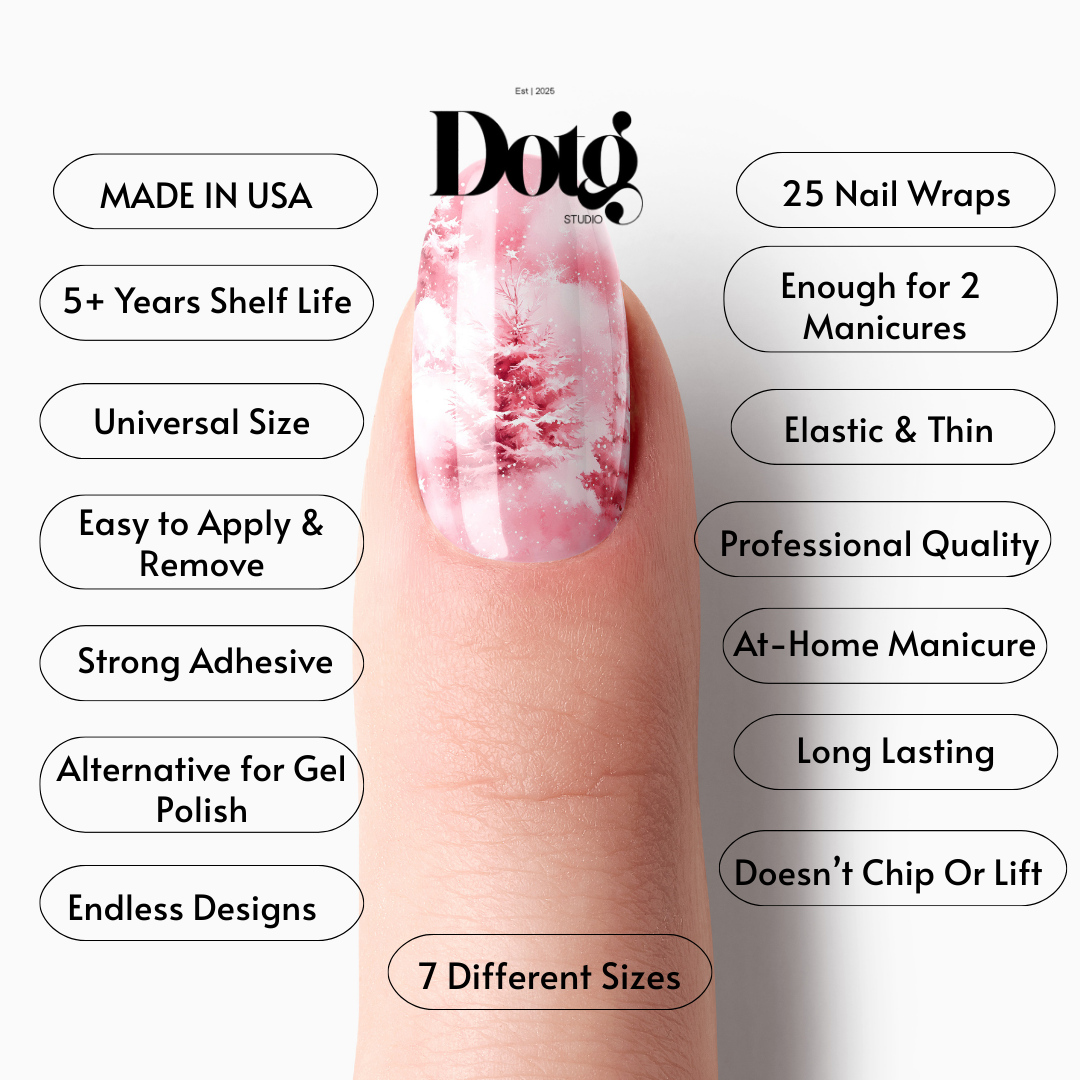 Design on The Go Studio - Wholesale Nail Art/Decal - Pink Christmas Nail Wraps DIY Manicure & Pedicure Stickers5