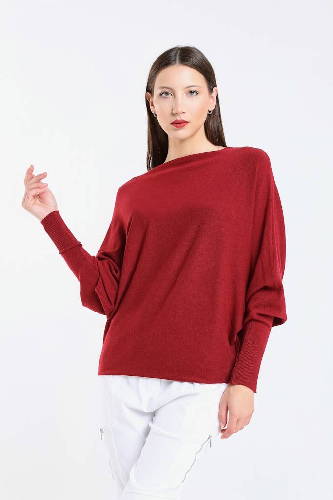 TINA Stephens Italy/Tees By Tina – Engroshandel Pullover - Dame – Mylah seriøst blød batwing sweater (BLS413)63