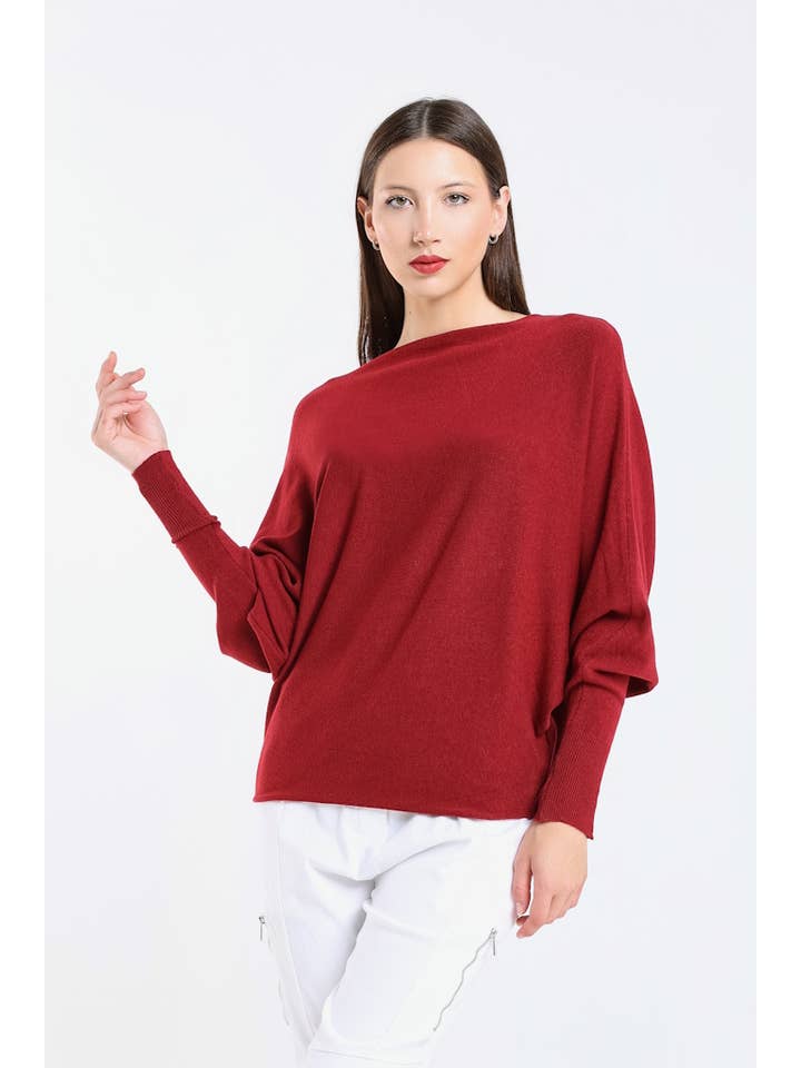 TINA Stephens Italy/Tees By Tina – Großhandel Strickpullover – Damen – Mylah Seriously Weicher Fledermaus-Pullover (BLS413)63
