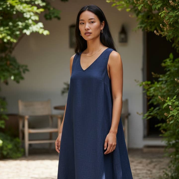 Giulia Italian Linen Maxi Linen Dress for wholesale by Ida Louise