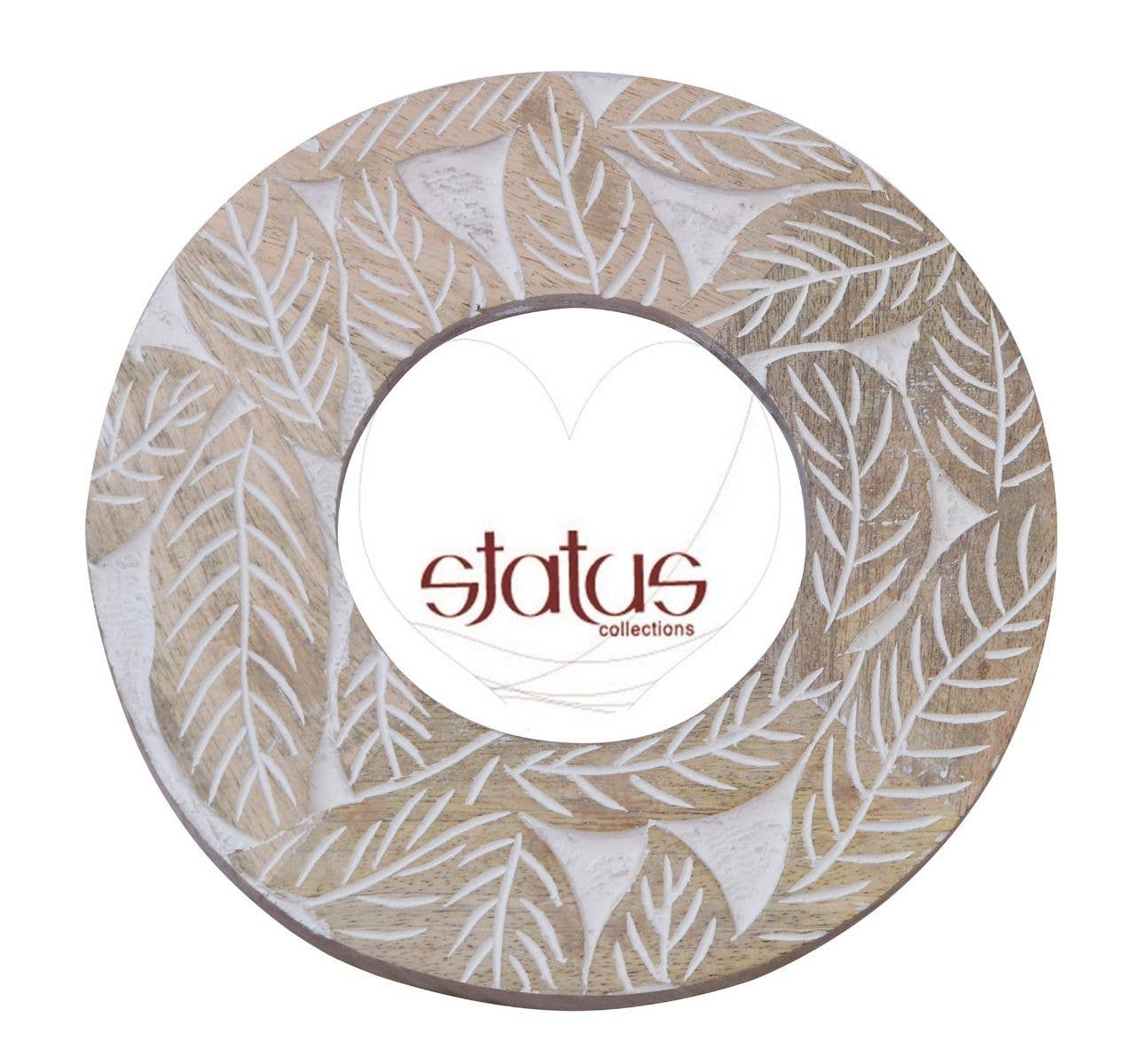 Status Collections - Wholesale Picture Frame - Round Carved Leaf Design Frame 18.5x18.5 /10x10cm0