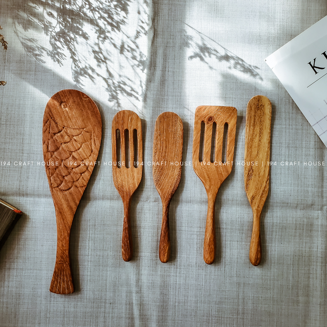 194 Craft House – wholesale Kitchen spoon – Handcarved Wooden Rice Spoon - Rice Paddle - Wooden Spatula4